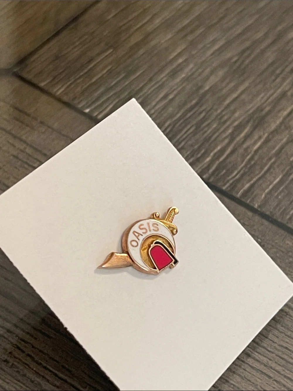 Vintage Masonic Shriners OASIS Gold-tone & Enamel Lapel Pin